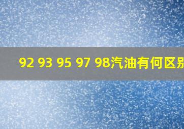 92 93 95 97 98汽油有何区别